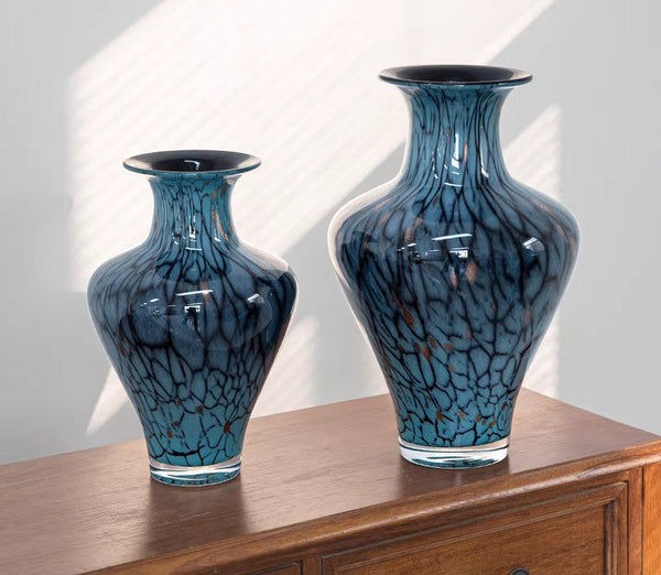 Handmade Liuli Vases, Centerpiece Vases on Table, Colored Glaze Vase for Modern Home Decor, Glass Bud Vases, Bouquet Flower Vase-artworkcanvas