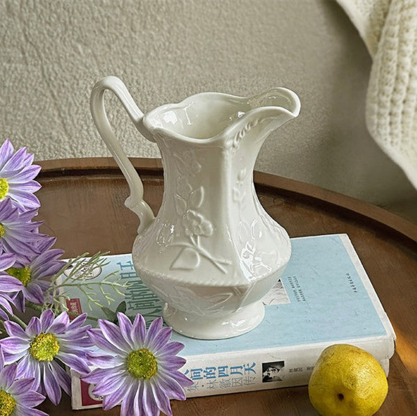 Small Flower Vases on Table, Rustic Porcelain Flower Vases, Ceramic Bud Vases, Handmade Water Holding Flower Vases-artworkcanvas