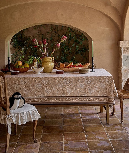 Dining Room Flower Table Cloths, Farmhouse Table Cloth, Extra Large Rectangular Table Covers for Kitchen, Square Tablecloth for Round Table-artworkcanvas