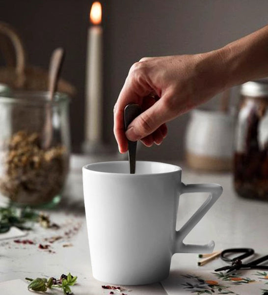 Modern Handmade Pottery Coffee Cup, Creative White Ceramic Coffee Mugs, Large Unique Tea Cup, Large Capacity Coffee Cups-artworkcanvas