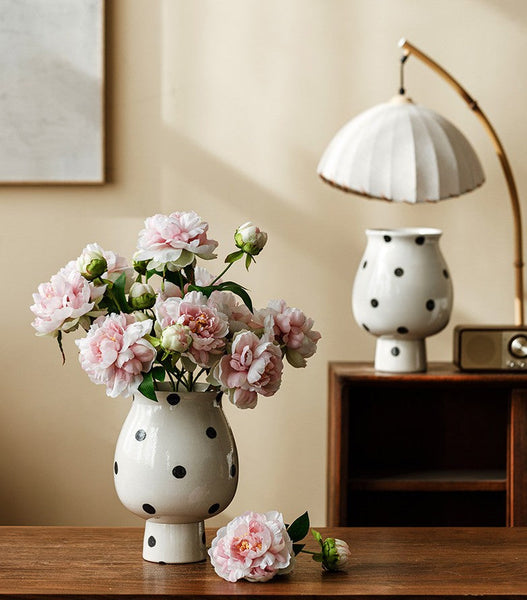 Small Flower Vases on Table, Handmade Water Holding Flower Vase, Ceramic Bud Vases, Modern Porcelain Flower Vases-artworkcanvas