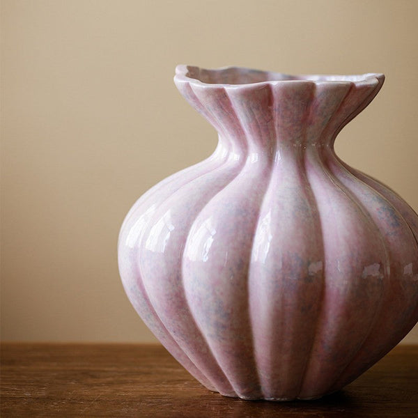 Modern Flower Vase Centerpiece on Table, Handmade Water Holding Flower Vases, Porcelain Flower Vases, Ceramic Bouquet Vases-artworkcanvas