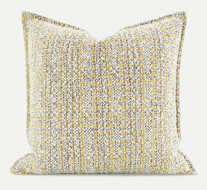 Contemporary Modern Sofa Pillows, Large Yellow Decorative Throw Pillows, Large Square Modern Throw Pillows for Couch, Simple Throw Pillow for Interior Design-artworkcanvas