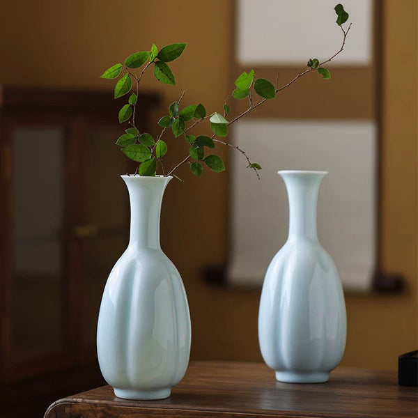 Ceramic Bud Vases, Handmade Water Holding Flower Vase, Small Flower Vases on Table, Rustic Porcelain Flower Vases-artworkcanvas