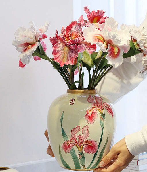 Large Flower Vases on Dining Table, Porcelain Flower Vases, Centerpiece Ceramic Bouquet Vases, Handmade Modern Flower Vase-artworkcanvas