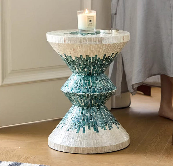 Modern Side Table, Shell Small Sofa Side Table, Contemporary Bedside Table, Bedside Small Side Table, Small End Table, Portable Casual Side Table, Creative Coffee Table, Contemporary Side Table-artworkcanvas