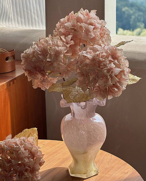 Water Holding Flower Vases, Glass Bud Vases, Bouquet Flower Vase, Vintage Glass Flower Vases, Handmade Flower Vases on Table-artworkcanvas