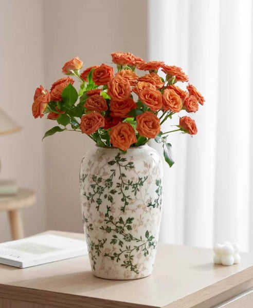Ceramic Bouquet Vases, Porcelain Flower Vases, Rustic Flower Vases on Table, Dining Table Centerpiece, Handmade Water Holding Flower Vase-artworkcanvas
