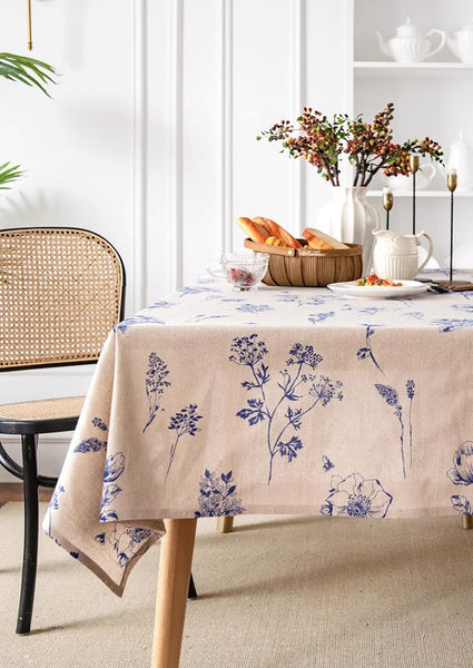 Wedding Tablecloth, Dining Room Flower Table Cloths, Large Rectangular Table Covers for Kitchen, Farmhouse Table Cloth, Square Tablecloth for Round Table-artworkcanvas