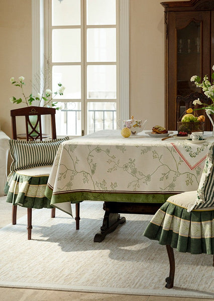 Spring Green Flower Table Covers, Large Modern Rectangle Tablecloth for Dining Table for Round Table, Farmhouse Table Cloth for Oval Table, Square Tablecloth for Kitchen-artworkcanvas