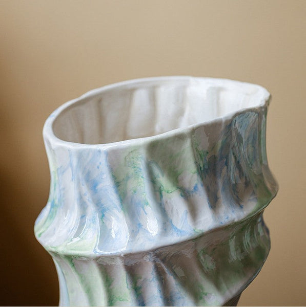 Centerpiece on Dining Table, Modern Porcelain Flower Vases, Handmade Water Holding Flower Vases, Ceramic Bouquet Vases, Flower Vases on Table-artworkcanvas