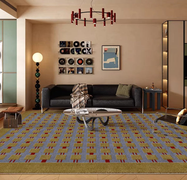 Mid Century Modern Rugs for Living Room, Vintage Area Rugs for Bedroom, Large Contemporary Area Rugs for Dining Room-artworkcanvas