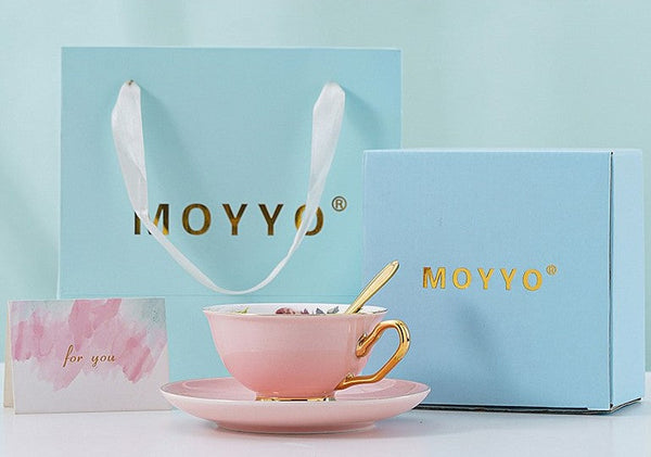 Elegant Ceramic Coffee Cups, Beautiful British Tea Cups, Unique Afternoon Tea Cups and Saucers in Gift Box, Royal Bone China Porcelain Tea Cup Set-artworkcanvas