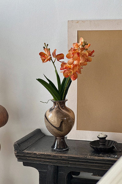 Modern Vases for Flowers, Unique Handmade Glass Bud Vases, Vintage Glass Flower Vases, Flower Vases on Table-artworkcanvas