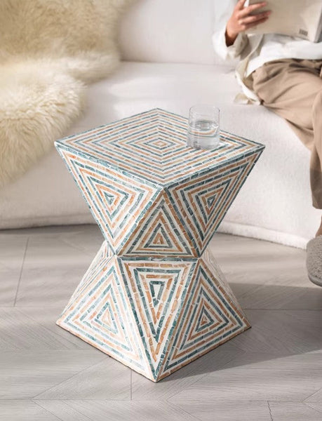 Modern Small End Table, Contemporary Small Sofa Side Table, Unique Shell Small Side Table, Portable Casual Side Table, Creative Coffee Table-artworkcanvas