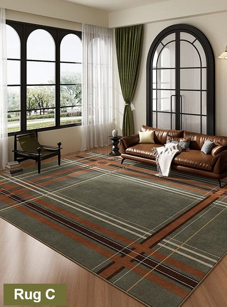 Minimalist Modern Rugs for Bedroom, Colorful Absract Rugs for Living Room, Mid Century Modern Rugs, Colorful Geometric Rugs for Dining Room-artworkcanvas
