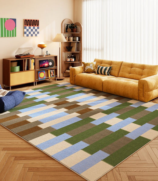 Bedroom Floor Rugs, Geometric Contemporary Rugs for Dining Room, Large Modern Rugs for Living Room, Colorful Modern Rug for Living Room