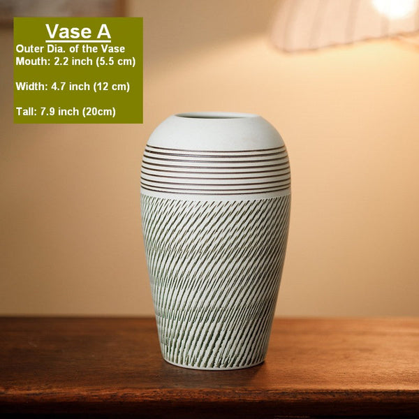 Pottery Flower Vases Urn, Modern Bouquet Flower Vases, Centerpiece on Dining Table, Large Flower Vase on Table, Handmade Water Holding Flower Vases-artworkcanvas