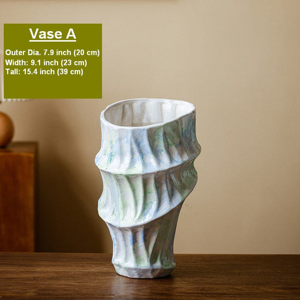 Modern Porcelain Flower Vases, Handmade Water Holding Flower Vases, Centerpiece on Dining Table, Ceramic Bouquet Vases, Flower Vases on Table-artworkcanvas