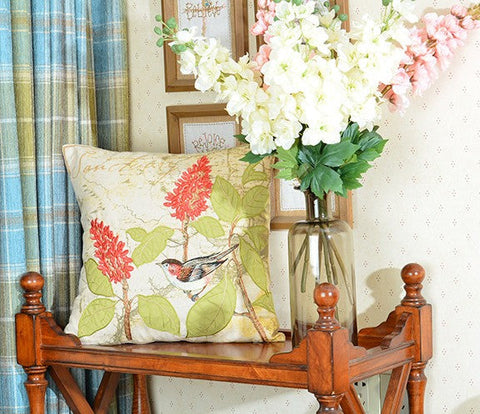 Pillows for Farmhouse, Living Room Throw Pillows, Decorative Sofa Pillows, Bird Throw Pillows, Embroidery Throw Pillows, Rustic Pillows for Couch-artworkcanvas