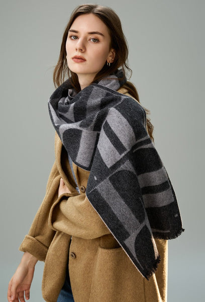 Soft Cashmere Scarf for Women, Casual Scarf for Women, Modern Wool Scarf for Women, Fashion Designer Scarf, Cold Weather Scarf, Winter Scarf-artworkcanvas