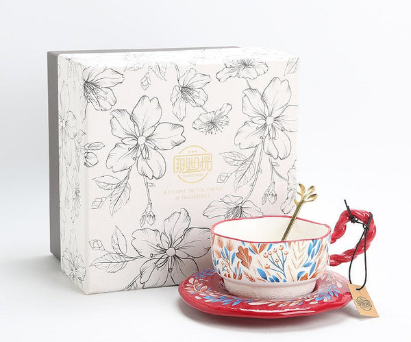 Ceramic Coffee Cup Set, Tea Cup With Saucer, Coffee Cup With Saucer, Porcelain Tea Cup Set, British Afternoon Tea Set, Gift Box Tea Set-artworkcanvas