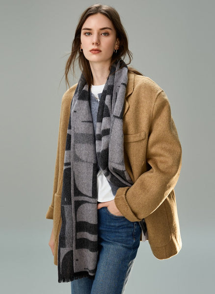 Soft Cashmere Scarf for Women, Casual Scarf for Women, Modern Wool Scarf for Women, Fashion Designer Scarf, Cold Weather Scarf, Winter Scarf-artworkcanvas