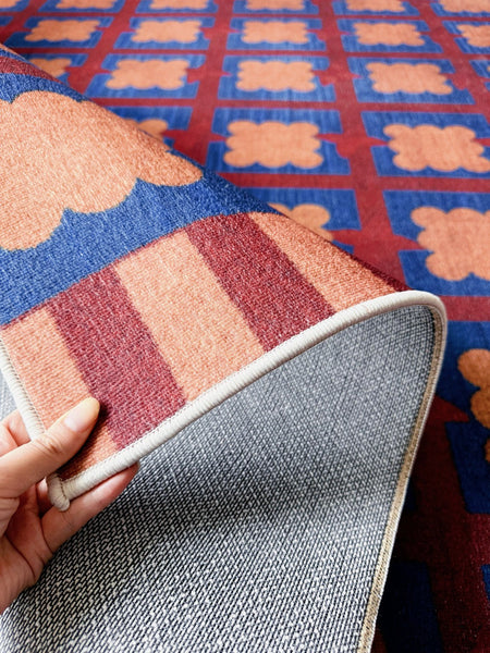 Living Room Colorful Modern Rugs, Geometric Modern Rugs for Dining Room, Mid Century Modern Rugs, Contemporary Abstract Rugs under Coffee Table-artworkcanvas