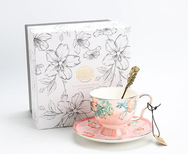 British Tea Cup Set, Afternoon Tea Cup with Saucer Set, Porcelain Tea cups, Elegant Coffee Cup, Porcelain Coffee Cups, Coffee Cup in Gift Box, Vintage Tea Cup Set-artworkcanvas
