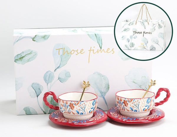 Ceramic Coffee Cup Set, Tea Cup With Saucer, Coffee Cup With Saucer, Porcelain Tea Cup Set, British Afternoon Tea Set, Gift Box Tea Set-artworkcanvas