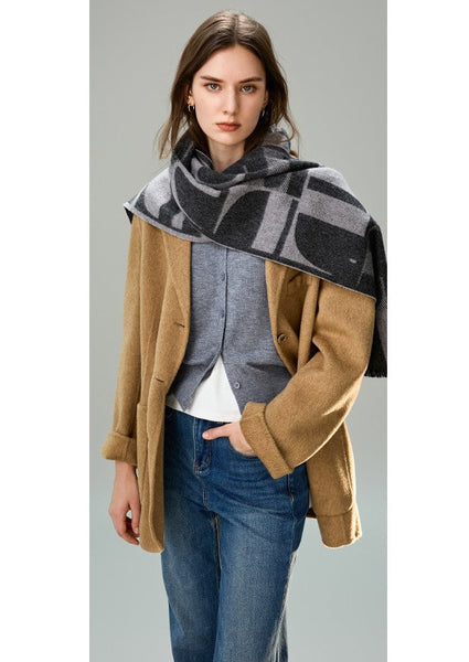 Soft Cashmere Scarf for Women, Casual Scarf for Women, Modern Wool Scarf for Women, Fashion Designer Scarf, Cold Weather Scarf, Winter Scarf-artworkcanvas