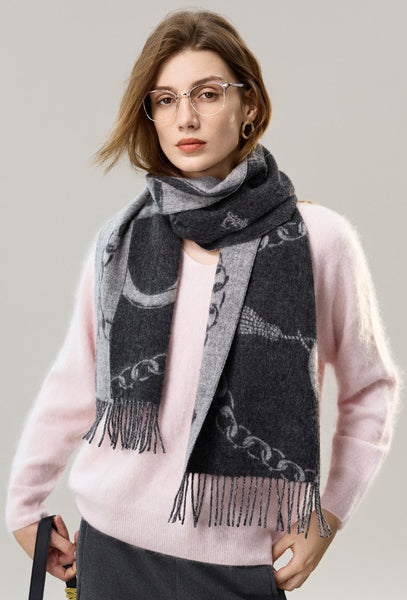 Holiday Women Scarf, Christmas Gifts for Her, Modern Wool Scarf, Warm Winter Scarf, Cold Weather Scarf, Fashion Scarf, Soft Cashmere Scarf for Girls, Elegant Designer Scarf-artworkcanvas