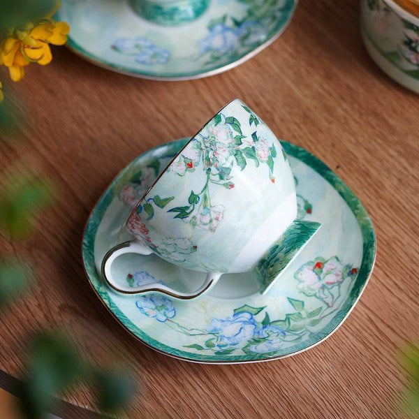 Luxury Tea Cup Set, Elegant Coffee Cup, Porcelain Tea Saucer, Ceramic Tea Cup Set, British Tea Cup Set-artworkcanvas