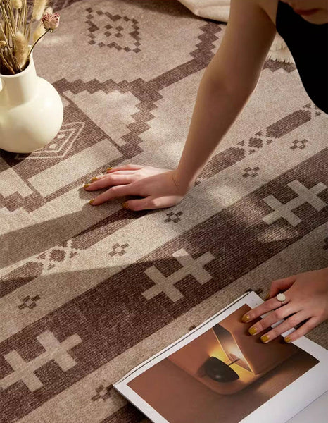 Large Contemporary Area Rugs for Dining Room, Modern Rugs for Living Room, Mid Century Area Rugs for Bedroom-artworkcanvas