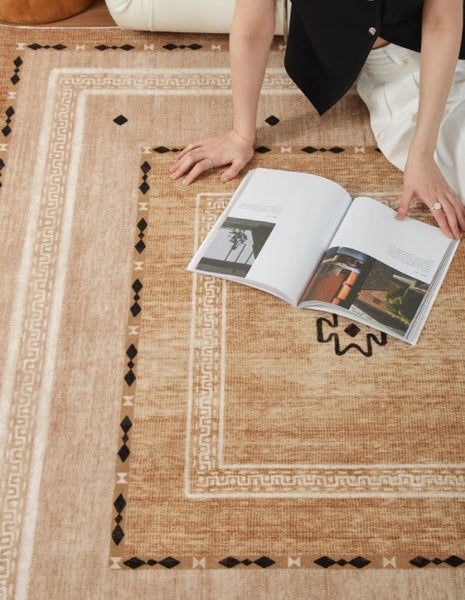 Contemporary Rugs for Bedroom, Mid Century Modern Rugs Next to Bed, Abstract Modern Carpets for Living Room, Modern Rugs for Dining Room-artworkcanvas