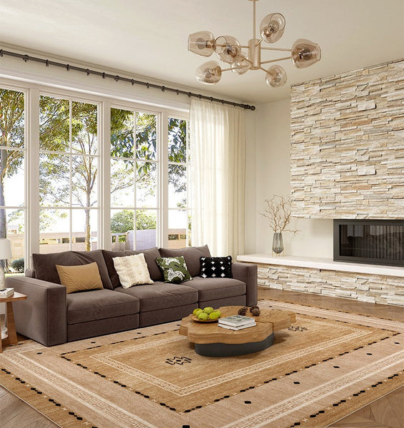 Contemporary Rugs for Bedroom, Mid Century Modern Rugs Next to Bed, Abstract Modern Carpets for Living Room, Modern Rugs for Dining Room-artworkcanvas