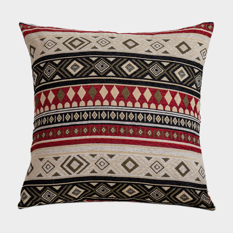 Geometric Pattern Chenille Throw Pillow for Couch, Bohemian Decorative Sofa Pillows, Extra Large Decorative Throw Pillows, Modern Sofa Pillows-artworkcanvas