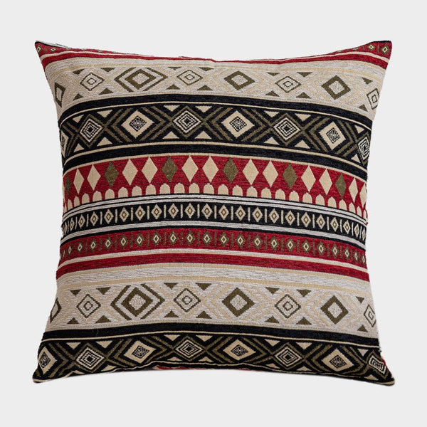 Geometric Pattern Chenille Throw Pillow for Couch, Bohemian Decorative Sofa Pillows, Extra Large Decorative Throw Pillows, Modern Sofa Pillows-artworkcanvas