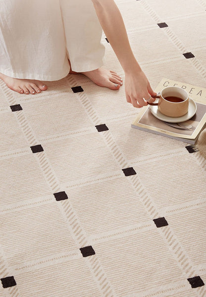 Bedroom Circular Modern Rugs, Mid Century Modern Rugs under Chairs, Geometric Round Rugs for Dining Room, Contemporary Modern Rugs-artworkcanvas