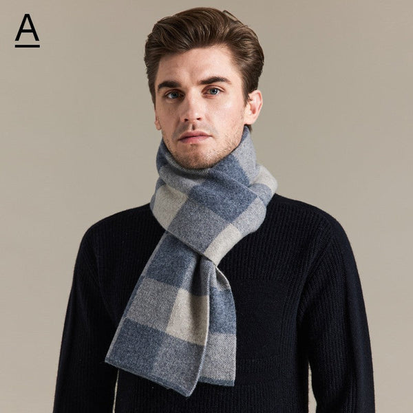 Plaid Scarf for Men, Business Wool Scarf for Gentleman, Men's Winter Scarf, Men's Wool Scarf Winter, Modern Fashion Scarf, Formal Men Scarf Styles, Pure Wool Scarf-artworkcanvas