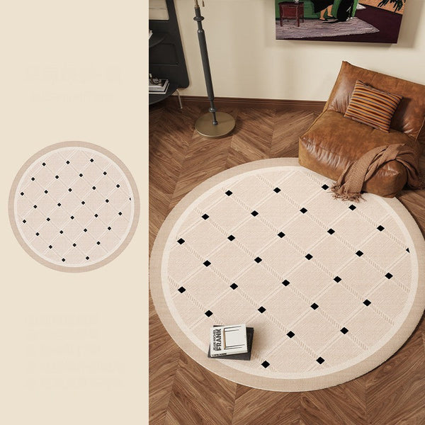 Bedroom Circular Modern Rugs, Mid Century Modern Rugs under Chairs, Geometric Round Rugs for Dining Room, Contemporary Modern Rugs-artworkcanvas