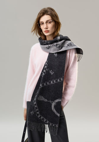 Holiday Women Scarf, Christmas Gifts for Her, Modern Wool Scarf, Warm Winter Scarf, Cold Weather Scarf, Fashion Scarf, Soft Cashmere Scarf for Girls, Elegant Designer Scarf-artworkcanvas