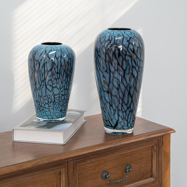 Glass Bud Vases, Bouquet Flower Vase, Colored Glaze Vase for Modern Home Decor, Handmade Liuli Vases, Centerpiece Vases on Table-artworkcanvas