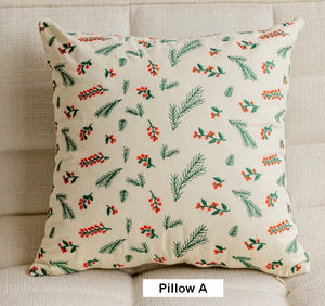 Decorative Pillows for Couch, Farmhouse Decorative Pillows for Sofa, Embroider Flower Cotton Pillow Covers, Spring Flower Decorative Pillows for Bedroom-artworkcanvas
