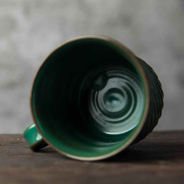 Handmade Pottery Coffee Cup, Cappuccino Coffee Mug, Large Capacity Coffee Cup, Pottery Tea Cup-artworkcanvas