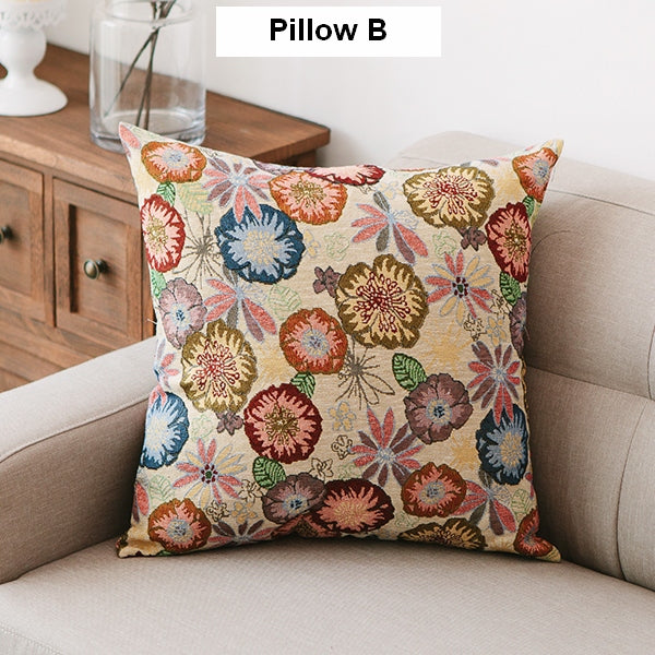 Large Decorative Throw Pillows, Bohemian Decorative Sofa Pillows, Geometric Pattern Chenille Throw Pillow for Living Room-artworkcanvas