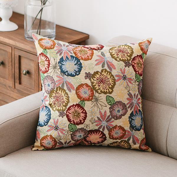 Geometric Pattern Chenille Throw Pillow for Couch, Bohemian Decorative Sofa Pillows, Decorative Throw Pillows for Living Room-artworkcanvas