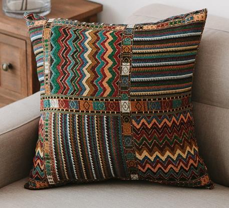 Large Decorative Throw Pillows, Bohemian Decorative Sofa Pillows, Geometric Pattern Chenille Throw Pillow for Living Room-artworkcanvas