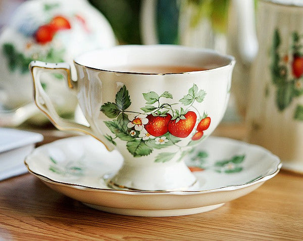Beautiful British Tea Cups, Porcelain Tea Cup Saucer Set, Traditional English Tea Cup and Saucer, Unique Ceramic Coffee Cups-artworkcanvas