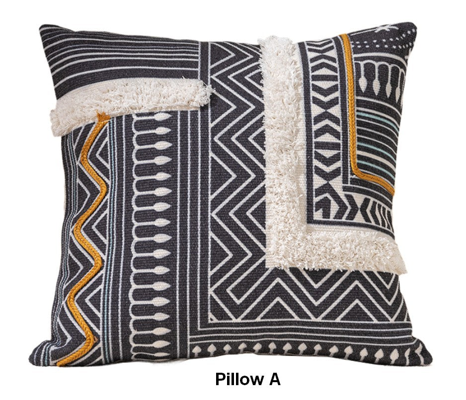 Decorative Square Pillow Covers, Bohemian Decorative Sofa Pillows for Bedroom, Geometric Pattern Decorative Pillow for Couch-artworkcanvas